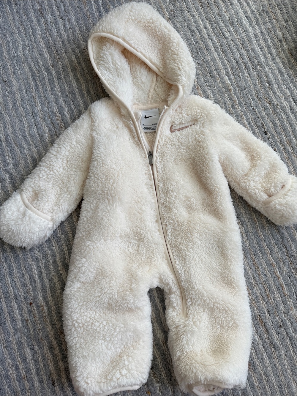 Nike Cream Sherpa Hooded Infant One-Piece